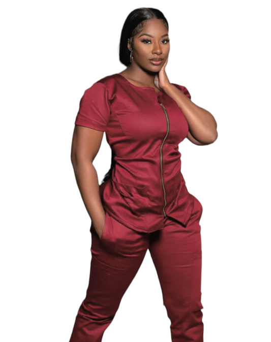 Zipped closed scrub-Top